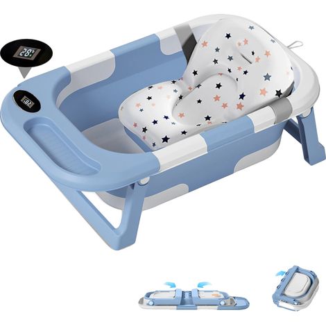 Vaschetta per neonati, design compatto, monitoraggio della temperatura, blu (1/2)