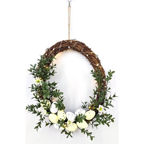 2 Ostergirlanden – Ostereiergirlande mit Lichterkette, PVC-Hängedekoration (1/5)