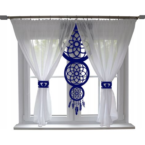 Tenda acchiappasogni moderna e traforata, blu navy, 300 x 150