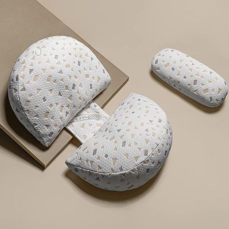 Oreiller de grossesse – Oreillers de grossesse pour soutien du sommeil pour le dos, les hanches, les jambes, oreiller de maternité doux pour femmes enceintes, double cale amovible et réglable (1/4)