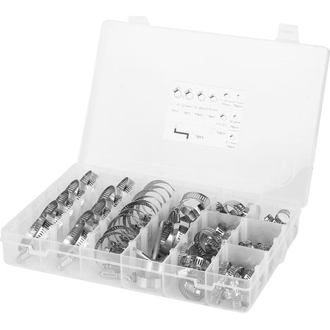 80 colliers de serrage en acier inoxydable, colliers de serrage réglables, avec clé (1/5)
