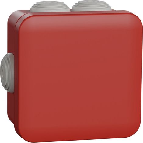 boite de dérivation - a embout - 80 x 80 x 45 mm - rouge - schneider electric enn05164 (1/4)