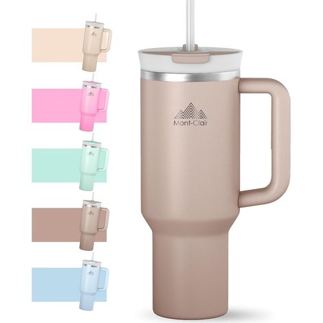 Insulated Tumbler 40oz Waterproof with Straw and Handle - Cold 10h Ice 48h (1/5)