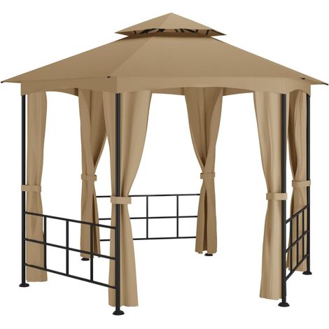 Belvédère avec parois 3,1x2,7 m Taupe (1/5)