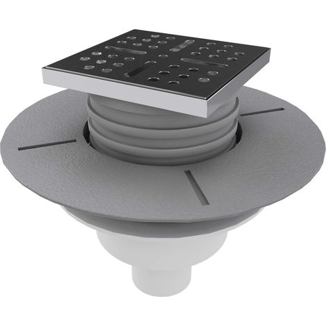 Siphon de sol pour receveur de douche à écoulement vertical Chrome (1/2)