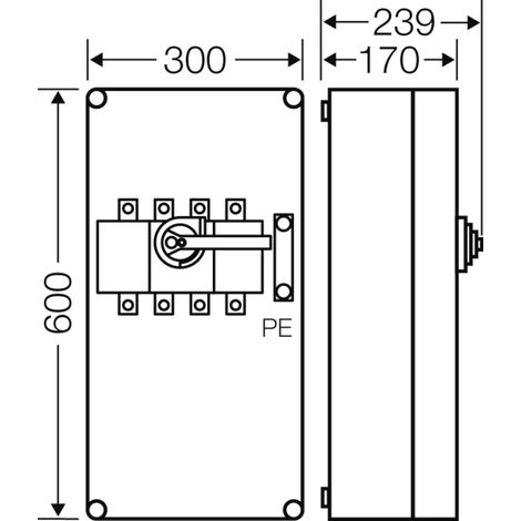 Hensel Mi-Lastschaltergehäuse 250A 4pol.+PE Mi 7454 (1/4)
