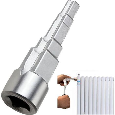 Clé Étagée Universelle 1/2" 5 Niveaux pour Sanitaire Chauffage Radiateurs Cliquet Clé de Montage Étagée avec Douille Carrée Intérieure pour Travaux de Plomberie (1/5)