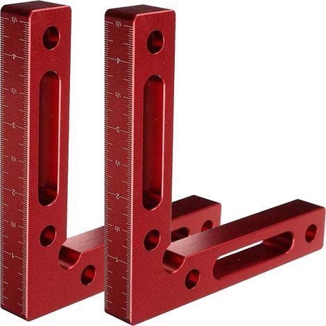 Tinor – Équerre de positionnement 90° en aluminium – Carré de serrage 12 x 12 cm – Pour assemblage précis de cadres et armoires (1/5)