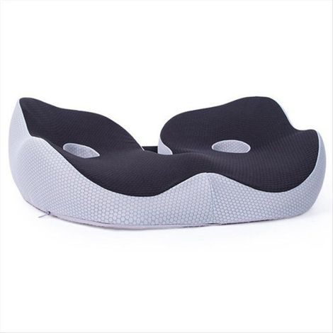 1 Coussin de siège, mousse à mémoire de forme, tissu œil-de-perdrix, structure ergonomique, pour bureau voiture relaxation (1/5)
