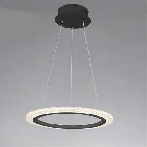 Trade Shop - 36 WATT LED PENDELLEUCHTE CIRCLE RING SCHWARZ KRISTALL EFFEKT 31937 - (1/4)