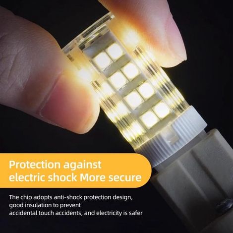 Bombillas LED G9, blanco cálido 3000K, 5W, brillo equivalente a una bombilla halógena de 40W, 420 lúmenes no regulables, paquete de 5 unidades. (1/5)