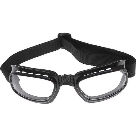 Lunettes de protection pour snowboard, ski, vélo, moto et cyclisme (monture noire et verres transparents)