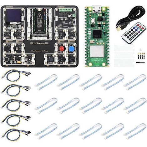 Kit de capteur Pico 2 W pour carte de développement microcontrôleur Raspberry Pi Pico 2 W, puce RP2350, compatible Wi-Fi et Bluetooth (1/5)