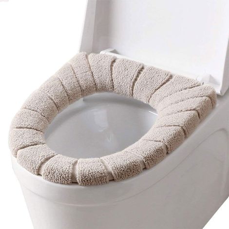 Coussin de siège de toilette en peluche en forme de O, protection thermique pour WC, confortable