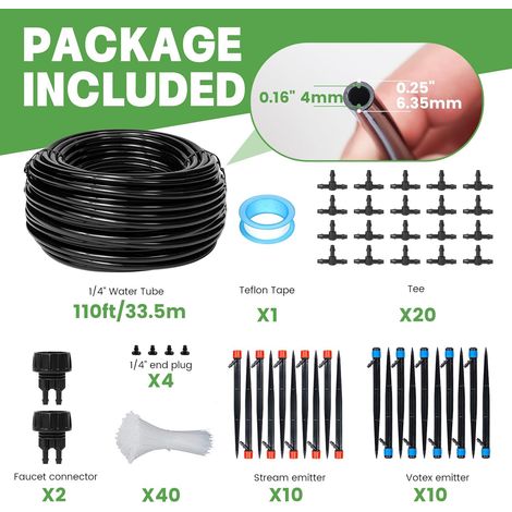 Système d'Arrosage Automatique de Jardin avec Brumisateurs Réglables - Kit d'Irrigation Goutte-à-Goutte pour Fleurs et Plantes