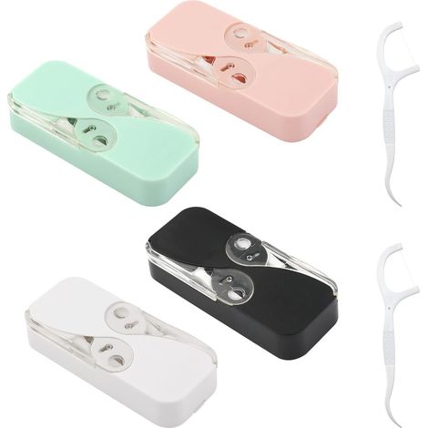 4pcs Dental Floss Portable Box with Double Open Storage 12 Dental Floss Dispenser Portable Holder (1/5)