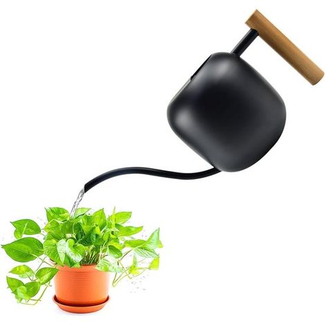 Regadera de acero inoxidable de 1200 ml, regadera de metal para plantas de interior, regadera pequeña para varias plantas pequeñas (1/4)