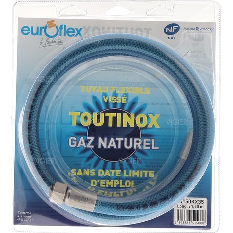 Tuyau gaz naturel 1.5m durée de vie illimité Euroflex NI150KX35 Euroflex (1/5)