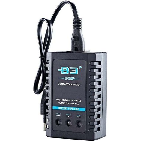 Chargeur équilibreur RC 20W 1.6A pour batteries LiPo/LiFe 2S/3S - Accessoire pour radiocommandes - Prise US incluse (1/4)