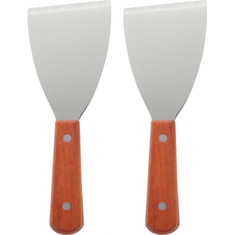 Lot de 2 petites pelles à brochettes portables, outil de cuisine occidental, en acier inoxydable, pelle triangulaire à steak et chocolat.-21.00X7.00X1.60CM (1/4)