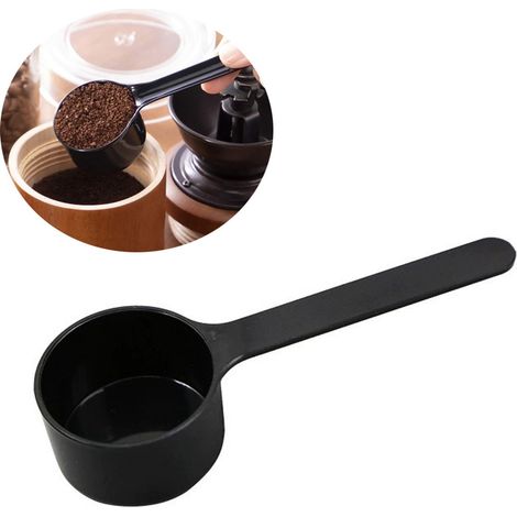 Cuillère doseuse à café moulu - Cuillère à café - Cuillère à mesurer - Ustensiles de cuisine - 15 g - 30 ml - Matériau ABS - Noir - Lot de 3 (1/5)