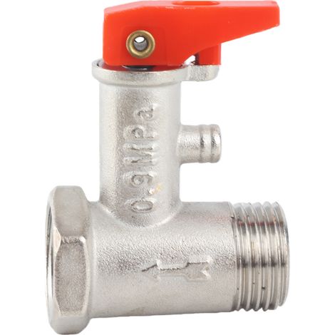 1 pièce soupape de sécurité décharge pression clapet anti-retour laiton nickelé 0.9MPa G1/2in pour chauffe-eau (1/5)
