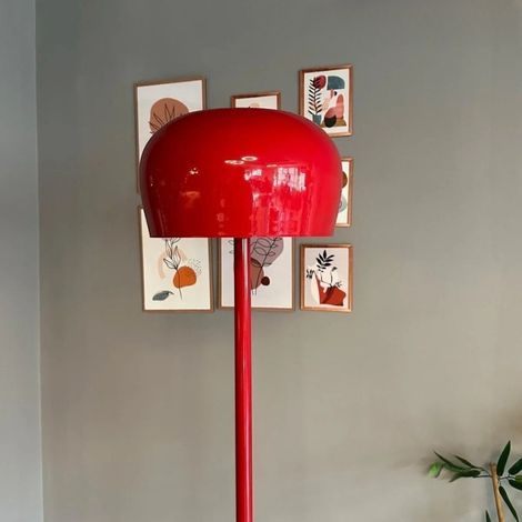 Lampadaire Rovik Métal Moderne E27 Largeur 30 cm Abat-jour Réglable Tablette Variateur