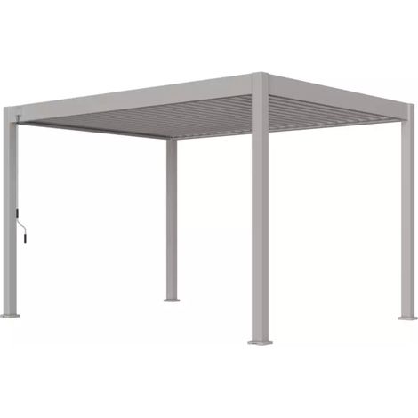 pergola bioclimatica ombréa "vs"  in alluminio beige sabbia 397x303x257 cm