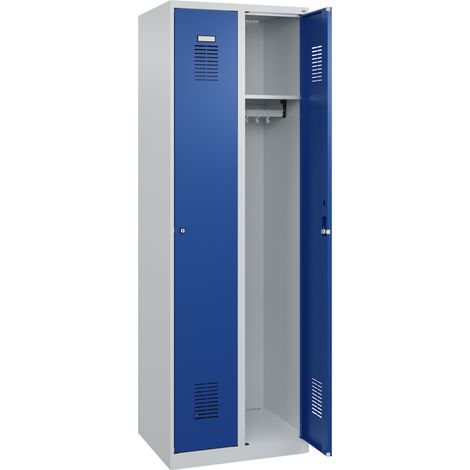 C+P Spind Basis PLUS, 2 Abteile, 1850x600x500mm, 7035/5010 (1/5)