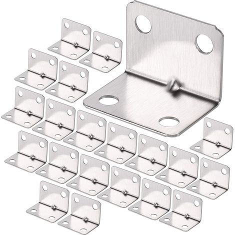 EASYCOMFORT Équerre Coin Acier Inox 90 Degrés 100PCS - Support Angle Droit pour Bois, Clôture, Étagère (1/5)