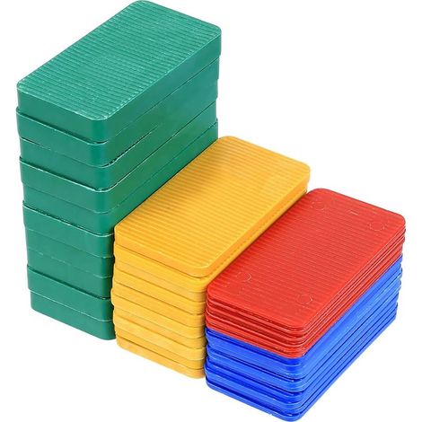 Lot de 40 cales et entretoises en plastique 75 x 40 x 1,5 10 mm Pour la pose de carrelage (1/5)