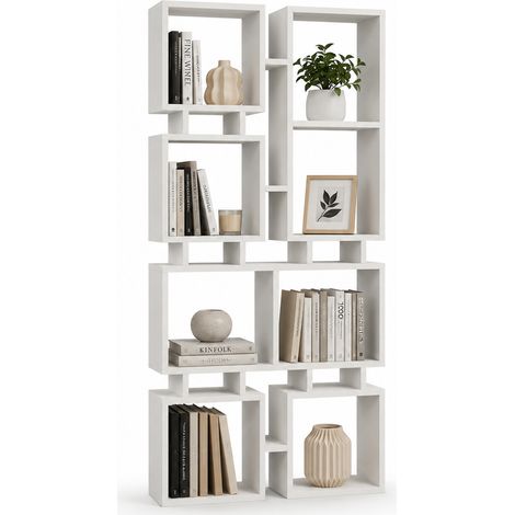 Libreria Moderna 4 Ripiani Bianco Scaffalatura Soggiorno Ufficio 79x24x166.5 cm