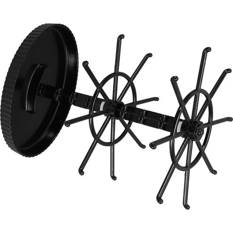 Présentoir à Bijoux Rotatif 2 Niveaux Support à Colliers en Plastique Noir Étagère de Rangement Compacte pour Bracelets et Boucles D’Oreilles Organisateur de Bureau et Voyage (1/5)