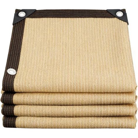 Voile d'ombrage 2 × 3 m avec œillets, protection UV, pour terrasse, jardin, camping et balcon, jaune (1/2)