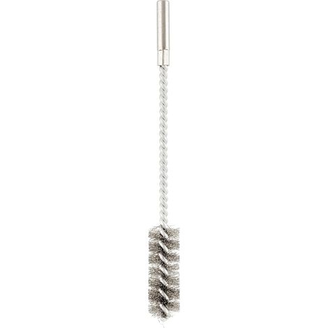 brosse métallique ronde/cylindrique fine, ondulée, en fil d'acier, Ø 38 mm pour le métal et la pierre, brosse métallique pour perceuse, brosse à tuyaux pour chaudière/chauffage (1/3)