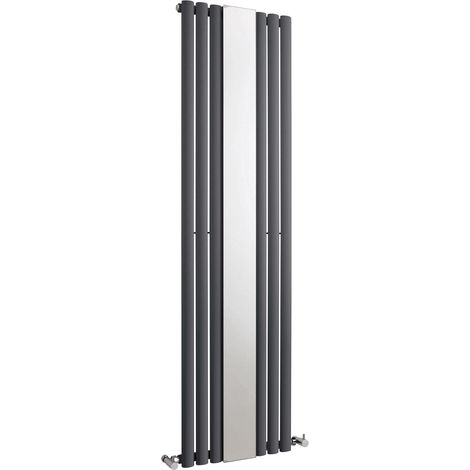 Hudson Reed Revive Single Designer Vertical Radiator Mirror 1800mm H x 499mm W - Anthracite (1/6)