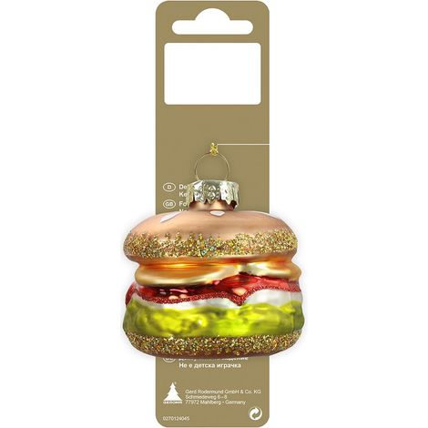 Weihnachtsanhänger Hamburger aus Echtglas 5 cm Weihnachtsanhänger