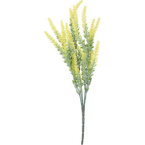 25 têtes de mariage fleurs artificielles lavande faux bouquet de mariée fête décor à la maison (jaune) (1/5)
