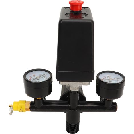 Compresseur d'air Kit Interrupteur de Pression CE Valve Pompe à Air Interrupteur Noir Support Laiton Raccord Style US (1/5)