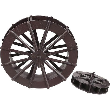 Roue à eau compacte pour la décoration intérieure, disponible en plusieurs couleurs. Dimensions : 15 x 15 x 10,5 cm. Assemblage requis. Lot de 2. (1/5)