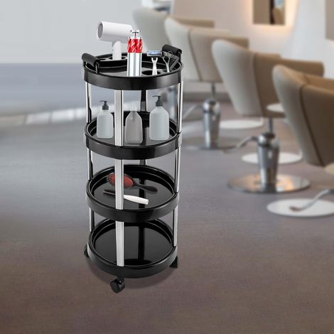 4 Etage Bedienungswagen Friseurwagen Kosmetikwagen Rollcontainer rollwagen Beauty Trolley Salonwagen Rund Salonhilfe Friseur Arbeitswagen Wagen
