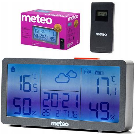 Station météo METEO avec hygromètre, thermomètre et horloge SP203