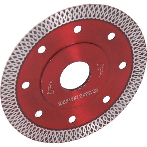 Lame de scie diamantée rouge 4 pouces pour la découpe de carrelage en porcelaine, céramique, granit, marbre et brique. Idéale pour le meulage et le polissage.