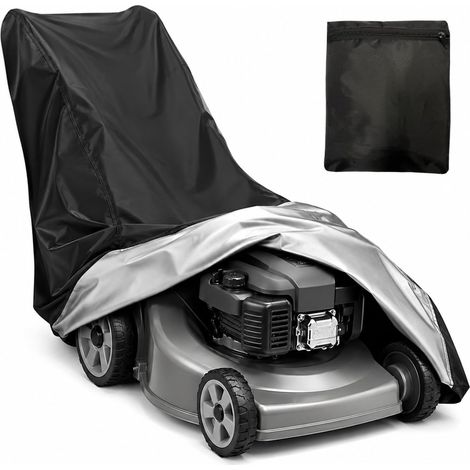 Housse de protection imperméable pour tondeuse à gazon, 195 x 66 x 112 cm, bâche Oxford 420D avec cordon de serrage, coupe-vent, anti-UV, anti-poussière (1/5)