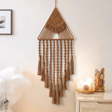 Tapiz de macramé，tapiz tejido a mano，revestimiento de pared hecho a mano para pared (1/5)