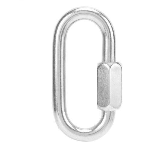 Mousqueton de verrouillage en acier inoxydable, chaîne connecteur rapide en forme de O pour équipement extérieur 8mm (1/5)