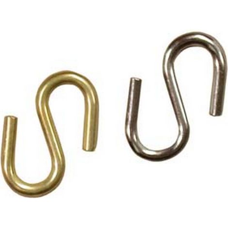 200PZ GANCI "S" APPENDIQUADRI - filo ø mm.2,4 ferro ottonato
