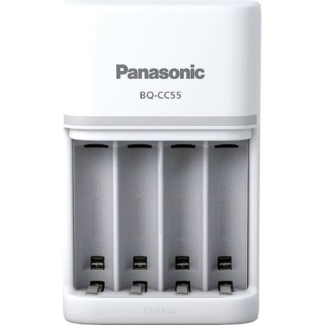 Caricabatterie Panasonic BQ-CC55 Bianco per Batterie AA AAA (1/5)