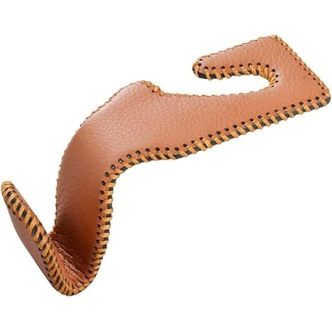 Auto Kopfstütze Haken, Echtes Leder Haken für Autositz Rückenhaken Kopfstütze Kleiderbügel Universal Organizer Halter Haken für Geldbörse Handtasche Auto SUV Rücksitz Kopfstütze-11.5cmx4cmx4cm,Braun.