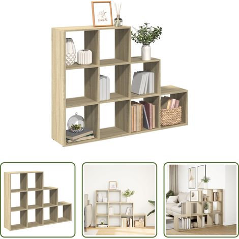 Raumteiler - Raumteiler-Bücherregal 3 Stufen Sonoma-Eiche 137,5x29x103,5 cm (1/5)